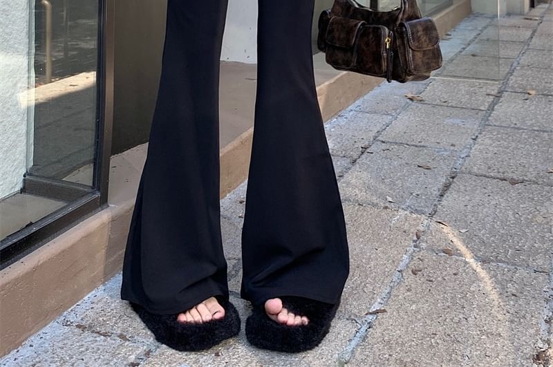 High Rise Plain Flared Pants