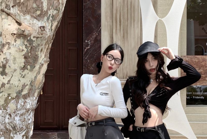 High Waist Skirt Overlay Plain Flared Pants