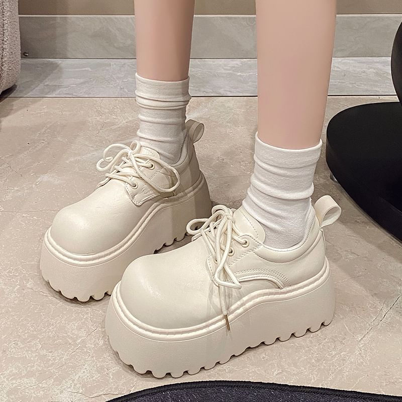 Lace-Up Platform Derby Shoes