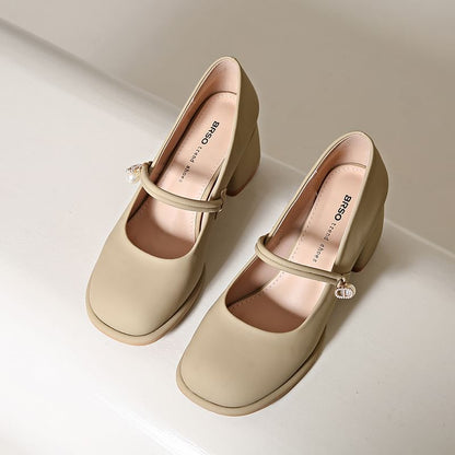 Chunky Heel Mary Jane Pumps