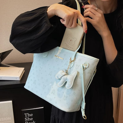 Bag Leather Patterned Tote Faux Drawstring