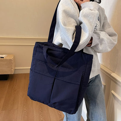 Fabric Tote Pocket Bag Flap Plain