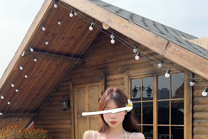 Ruffled Mini A-Line Dress with Spaghetti Straps