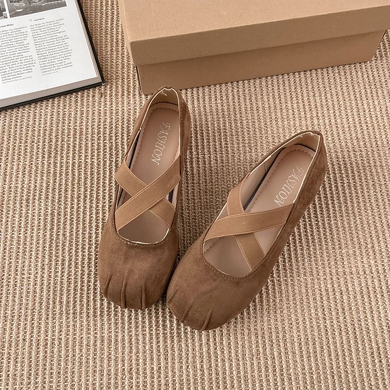 Hidden Wedge Cross Strap Mary Jane Shoes