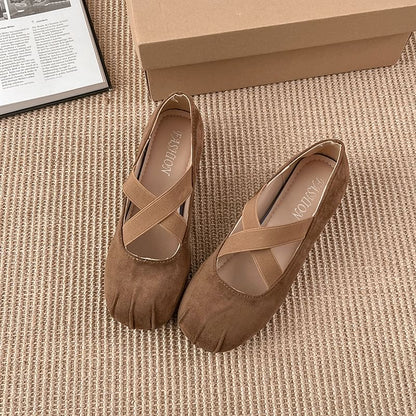 Hidden Wedge Cross Strap Mary Jane Shoes