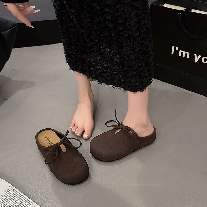 Platform Plain Bow Accent Mules