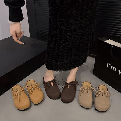 Platform Plain Bow Accent Mules