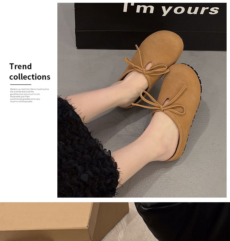 Platform Plain Bow Accent Mules