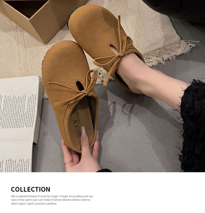 Platform Plain Bow Accent Mules