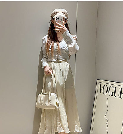 Chunky Heel Cap Toe Faux Pearl Accent Mary Jane Pumps