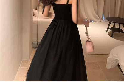 Tie-Shoulder Maxi A-Line Dress