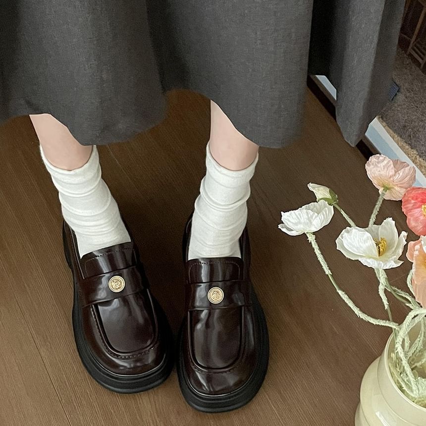 Buckled Platform Penny Loafers