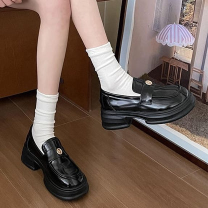 Buckled Platform Penny Loafers