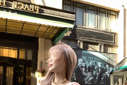 Strapless Plain Drawstring Side-Slit Asymmetrical Top / High Waist Flared Pants