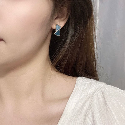 Heart Asymmetrical Ear Stud / Clip-On Earring