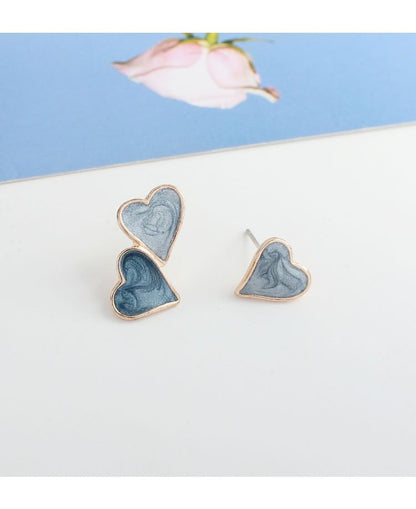 Heart Asymmetrical Ear Stud / Clip-On Earring