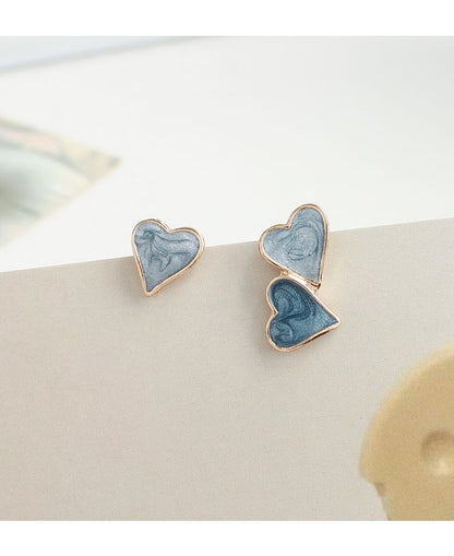 Heart Asymmetrical Ear Stud / Clip-On Earring