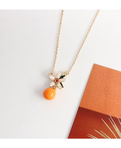 Flower Rhinestone Drop Earring / Clip-On Earring