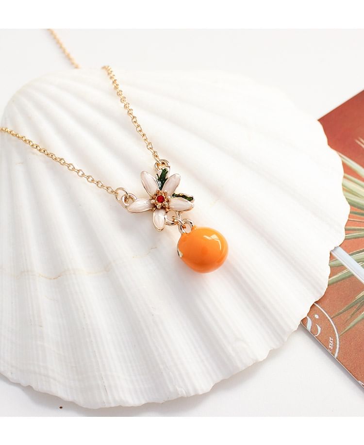 Flower Rhinestone Drop Earring / Clip-On Earring