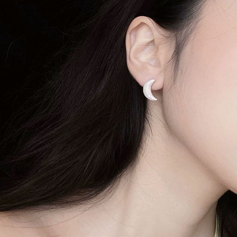 Moon Ear Stud / Clip-On Earring