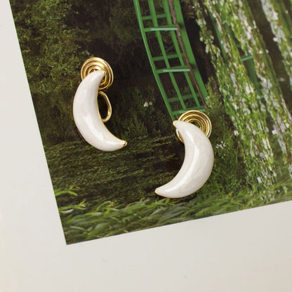 Moon Ear Stud / Clip-On Earring