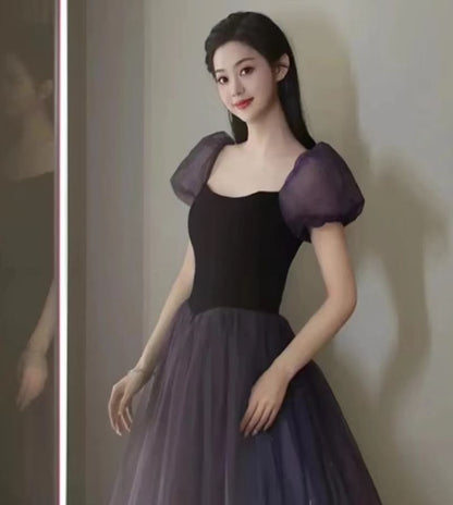 Ball Neck Short Gown Evening Scoop Sleeve Two Glitter Tone