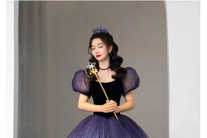 Ball Neck Short Gown Evening Scoop Sleeve Two Glitter Tone