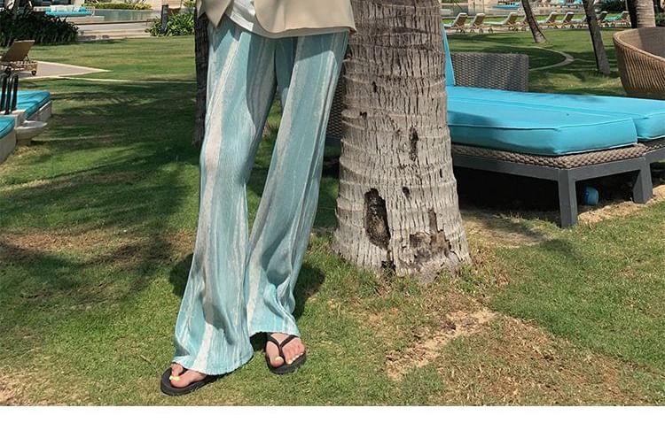 High Rise Patterned Print Pleated Wide Leg Pants