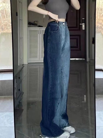 High Waist Washed Wide Leg Jeans