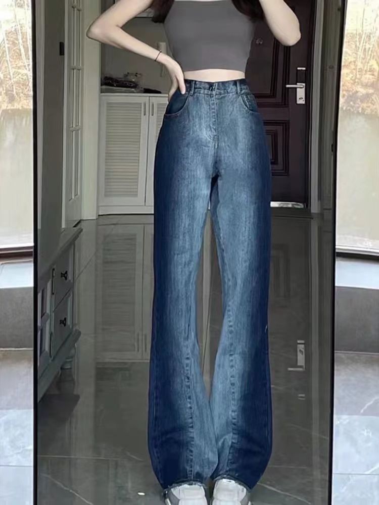 High Waist Washed Wide Leg Jeans