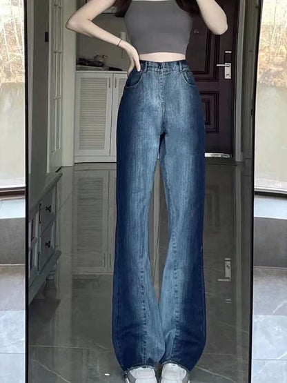 High Waist Washed Wide Leg Jeans