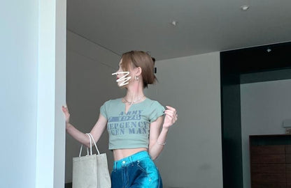 High Rise Washed Fray Wide Leg Jeans