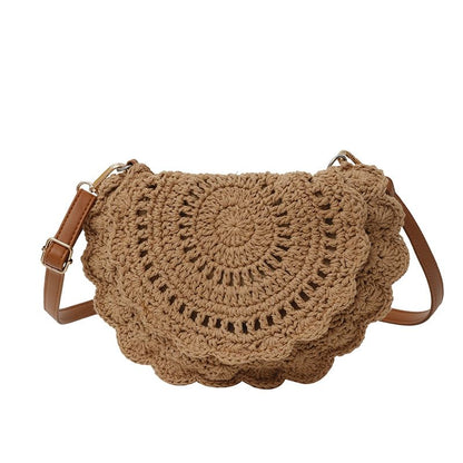 Crochet Lace Flap Crossbody Bag