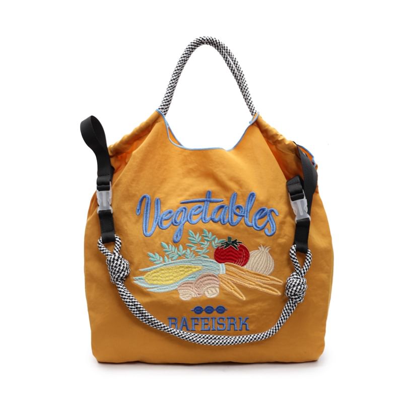 Vegetable Embroidered Tote Bag