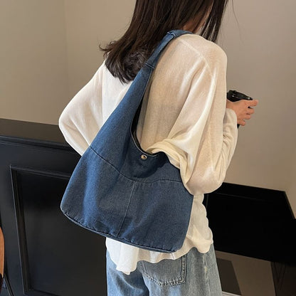 Washed Denim Shoulder Bag