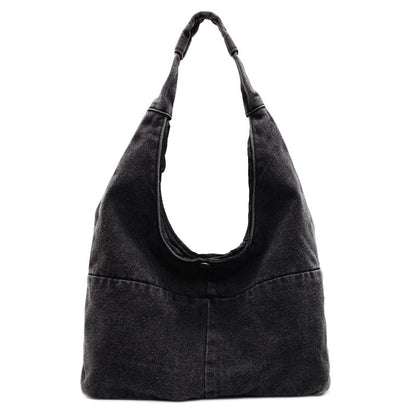 Washed Denim Shoulder Bag