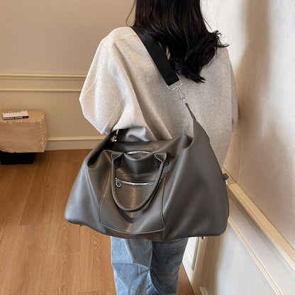 Faux Leather Top Handle Crossbody Bag