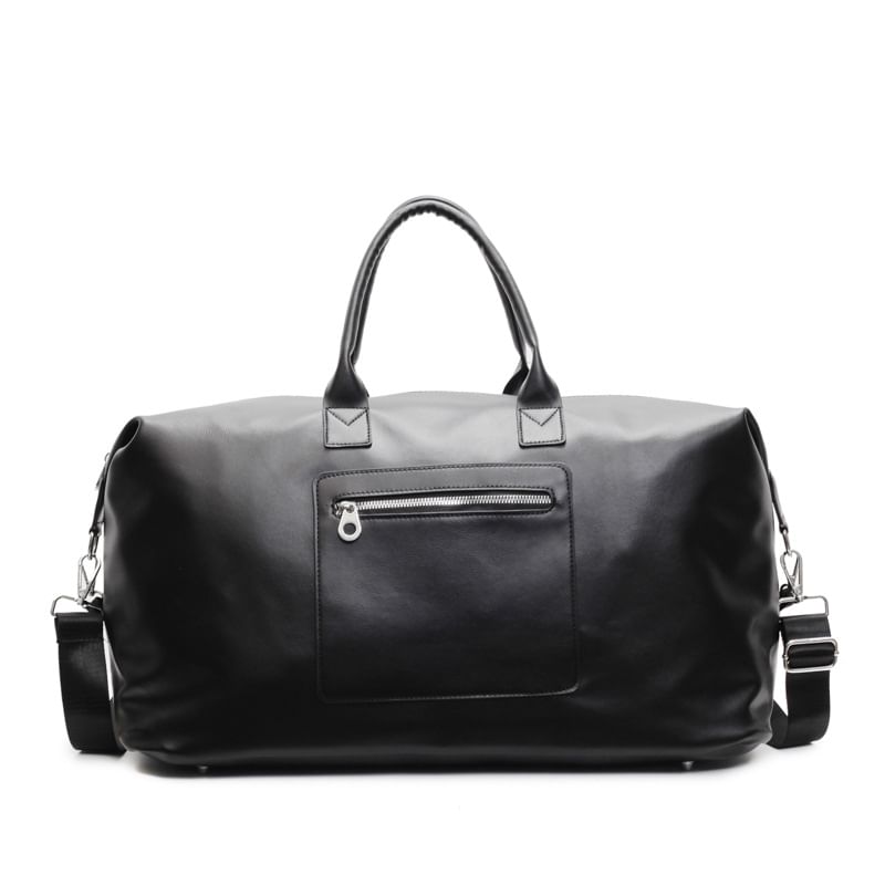 Faux Leather Top Handle Crossbody Bag