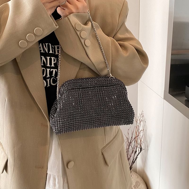 Rhinestone Chain Crossbody Bag