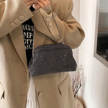 Rhinestone Chain Crossbody Bag