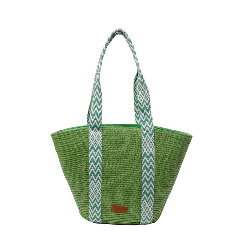 Woven Pattern Strap Tote Bag