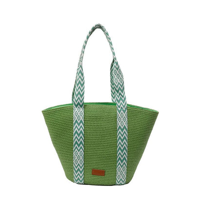 Woven Pattern Strap Tote Bag