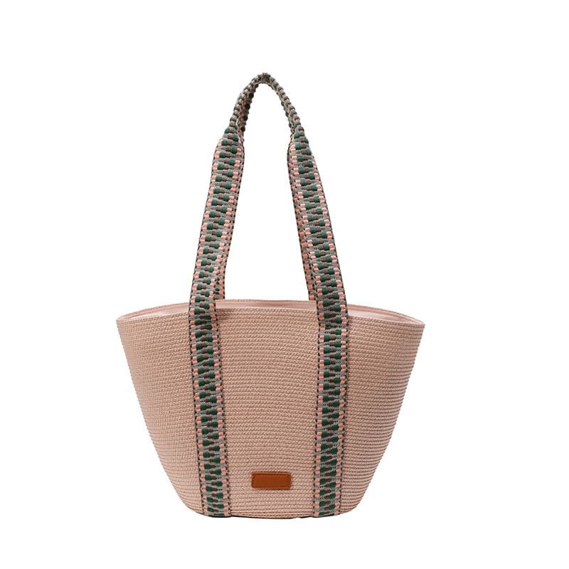 Woven Pattern Strap Tote Bag