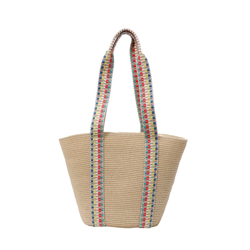 Woven Pattern Strap Tote Bag