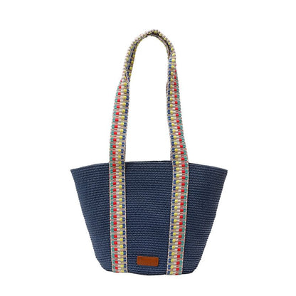 Woven Pattern Strap Tote Bag