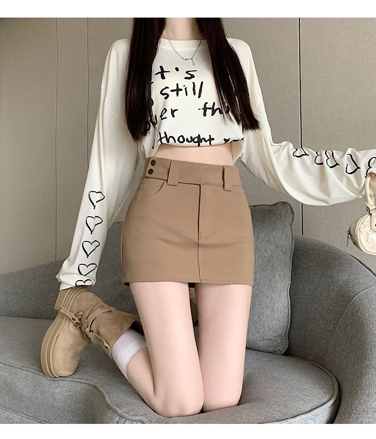 High Skort Plain Waist