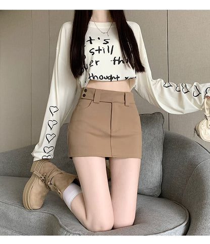 High Skort Plain Waist