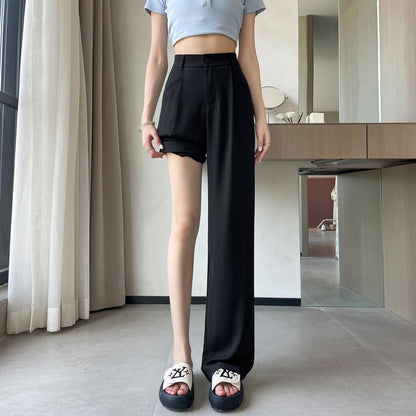 High Waist Plain Wide Leg Dress Pants (Various Designs)