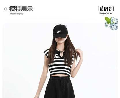 Skirt A-Line High Midi Plain Denim Rise