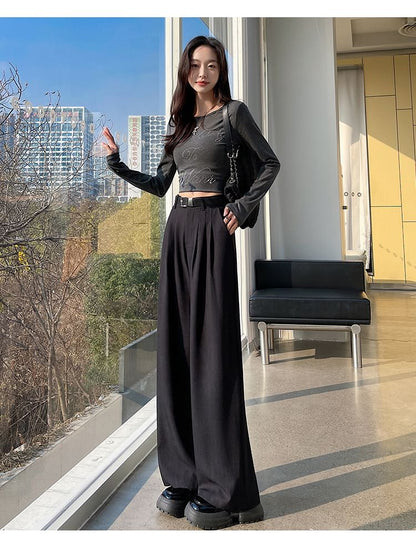 High Waist Print Wide Leg Dress Pants (Various Designs)